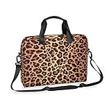 Laptoptasche 15,6 Zoll Laptop Kuriertasche Schultertasche Computer Tasche Aktentasche Sleeve Notebook Tragetasche für Damen Herren, Leopardenmuster, Einheitsgröß