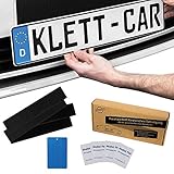 2 x Klett-Car® Auto und Motorrad Kennzeichenhalter Set rahmenlos - Nummernschildhalterung für alle gängigen KFZ - absolut unsichtbarer Nummernschildhalter - Auto Kennzeichen Halterung unsichtb