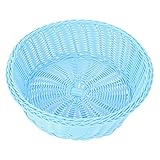 EXCEART Flechtkorb Rattan Korb Geflochten Korb Aufbewahrung Korb Obst Schale Deko Körbchen Oval Wicker Regalbox Schrankkorb Regalkorb für Bade Küche Wohnzimmer S