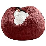 PIGJBMIN Sitzsack XXL Flauschig, gepolstert, Aufbewahrungstasche für Liegestuhl, Faultier aus Baumwoll-Leinen, für Erwachsene - ohne Füllung(Color:2,Size:7FT 180X90cm)