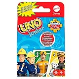 Mattel Games HFC80 - UNO Junior Feuerwehrmann Sam Kartenspiel mit 56 Karten, für 2-4 Spieler, Spielzeug ab 3 J