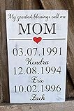 by Unbranded Muttertag-Schild mit Aufschrift „My Greatest Blessings“ „Call Me Mom“ – für Kindergeburtstage, rustikales Holzschild – Holzschild für die M