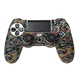 SHOTAY Silikon Gamepad Skin Grip Cover Schutzhülle + 2 Caps Kit Für PS4 Controller Bronze Grün B