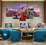 5 Stück Mit Gerahmtem Gta5 Online-Spiel Poster Gemälde Grand Theft Auto Bild Wandmalerei Für Wohnkultur Wandkunst 150x80