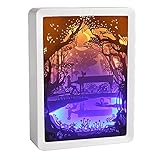 XZYP Papercut Leuchtkästen, ABS-Rahmen Papercut Leuchttischen Nachtlichter Papier Skulpturen Nachtlicht-Lampe Der Kreativen Schatten Gemälde (Hand in Hand),C