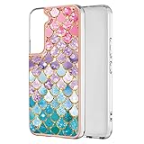 S22 Hülle für Samsung Galaxy S22 Hülle Handyhülle Weiche TPU Crystal Clear Transparent Taschen für Samsung S22 Silikon Blume Schutzhülle Marmor Handy Handyhüllen für Galaxy S22 (A,S22)