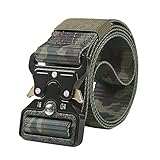 JHhomezeit Taktischer Gürtel, Militär-Stil, für Herren, Arbeit, Nylon, Schnellverschluss, Metallschnalle, Gürtel für H