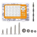 300 Stück Holzschrauben Torx Selbstschneidende Schrauben Edelstahlschrauben Holz Torx Schrauben Set Holzschrauben Set Schraubensortiment Spanplattenschrauben Mit Senkkopf Schraubenset Mit 4 B