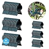 60 Pack Pflanze Unterstützung Clips für Gartenarbeit, sanfte Pflanze & Blume Klammern, Unterstützung Kletterpflanzen, Stiele, Stämme - funktioniert mit Bambus-Pfahl, Tomaten-Käfig, Sp