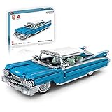 BEVER Technik Oldtimer Auto Klemmbausteine Set, Pull Back Retro Luxusauto Bausatz für Cadillac Eldorado, Modellbausatz Kompatibel mit Lego Technik - 773 T