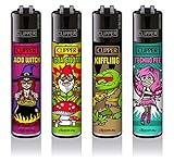 Clipper® Feuerzeuge 4er Set: (Fabelwesen)