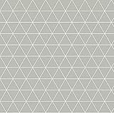 PVC Tischdecke Prisma grau Wachstuch • Breite & Länge wählbar • abwaschbare Tischdecke • Abstrakt Muster Dreieck Weiss, Größe:120 x 160