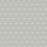 PVC Tischdecke Prisma grau Wachstuch • Breite & Länge wählbar • abwaschbare Tischdecke • Abstrakt Muster Dreieck Weiss, Größe:120 x 160