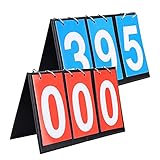 Lahviuu Anzeigetafel,2pcs 3 Digit Portable Flip Sport Anzeigetafel Karton Digitale Anzeigetafel Tragbare Scorebord Wettbewerbs Anzeigetafel Sportanzeigetafel Zähler(1 Blau 1 Rot)