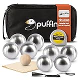 PUFFIN Boule Set - Petanque Set | Boule Spiel mit 8 Metall Kugeln & Zubehör | Outdoor Spielzeug für die ganze Familie | Strand Spiel für Kinder & Erw