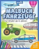 Malbuch Fahrzeuge für Kinder ab 4 Jahren: Detaillierte Malvorlagen inklusive Expertenwissen über Polizei, Feuerwehr, Traktor, Bagger, Autos, Flugzeuge, Schiffe und weitere Nutzfahrzeug