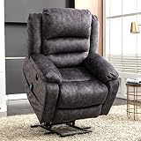 Keebgyy Elektrischer Power Lift Relaxsessel Sofa mit Massage und Wärme für ältere Menschen, 2 Seitentaschen, USB-Ports, einzelne Liegestühle für Wohnzimmer, überfüllt, atmungsaktiver S