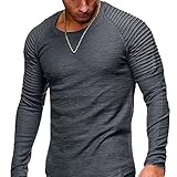 Langarm T-Shirt Herren Frühling Casual Slim F