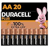 Duracell Plus AA Mignon Alkaline-Batterien, 1.5V LR6 MN1500, 20er-Pack