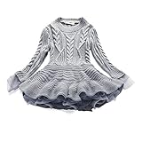 Kleider Mädchen Prinzessin Kleid Langarm Strickkleid Rüschen Mesh Spleißen Freizeit Kleid Kleidung Partykleid Winterkleid Kinderkleid Festkleid Taufkleid Herbst W