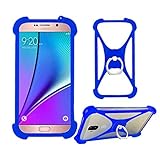 Lankashi Blau Silikon Schutz Tasche Hülle Case Ring Halter Ständ Cover Handy Etui Handyhülle Handytasche Für Lenovo A5 K6 Power Landvo L600S L500S Leagoo Elite 5 Lite Power 5 T8 T8s M9 Pro U