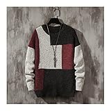 ZHANGJINYISHOP2016 Herrenpullover Herbst Winter Farbe Block Pullover Männer Beiläufige gestrickte Pullover Männer Hoher Qualität Straße Trend (Color : A1, Size : XXXL)