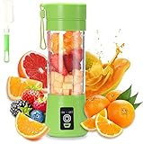 Tragbarer Entsafter mit USB-Entsafter, elektrischer Mini-Entsafter für Smoothies und Smoothies, 380 ml, ideal zum Mischen (tragbarer Standmixer, grün)