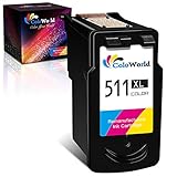 ColoWorld Remanufactured 511 XL Druckerpatronen Farbe für Canon 511XL CL-511XL Tintenpatronen für Canon Pixma MP495 MP250 MP270 MP280 MP480 MP499 MP230 iP2700 iP2702 MX320 MX350 MX410 MP240 Druck