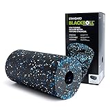 BLACKROLL® STANDARD Faszienrolle (30 x 15 cm), Fitness-Rolle zur Selbstmassage von Rücken & Beine, effektive Massagerolle für funktionales Training, mittlere Härte, Made in Germany, Schwarz/Weiß/B