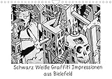 Schwarz Weiße Graffiti Impressionen aus Bielefeld (Wandkalender 2022 DIN A4 quer)