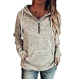 XTBFOOJ Longshirt Damen Baumwolle Pullover braun Damen Mantel Damen schicke Oberteile Damen Vokuhila Bluse Mantel Damen elegant Winter Hemd Frauen Pulli Damen Vintag