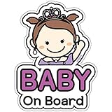 GEEKBEAR Baby on Board Sticker for Cars - Baby on Board Aufkleber und Aufkleber (04. Princess)