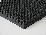 Pyramiden Schaumstoff Akustik Dämmung Noppenschaum Mit oder Ohne Selbstklebend (6 cm/mit Selbstklebend, Anthratzit/Schwarz)