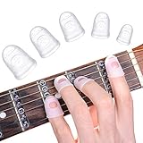 Silikon Fingerschutz Gitarre, 40 Stück 5 Größen Anti-Rutsch Gummi Fingerschutz fur Kinder Erwachsene, Fingerkuppenschutz Guitar Ukulele Saiten Instrument Fingerspitzen Schutz Ideal Gitarren Zubehö