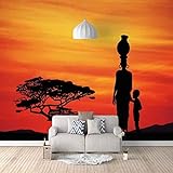 3D Wandbilder Wandaufkleber Rot Sonnenuntergang Abstrakte Figuren Poster Bild Abziehbilder Leinwand Selbstkleb Wandbild Tapete Wanddekoration fototapete 3d Vlies wandbild Schlafzimmer-300cm×210
