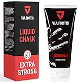 VIA FORTIS Liquid Chalk – Flüssigkreide für maximalen Grip beim Sport – Schnell trocknend, extrem ergiebig und lang haltend – Für Calisthenics, Bouldern, Klettern, Pole UVM