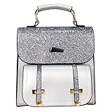 FiveloveTwo Damen Klein Rucksack PU Leder Umhängetasche Rucksackhandtaschen Shopper Mit Pailletten Schultertasche Handtasche Taschen Schulranzen Backpack für Alltag Schule Einkauf Sp