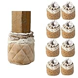 Mogoko 8 x Stuhlbeinsocke Möbel Socken Wollsocken Hocker Fessel Tabellen Cotton Caps Anti-Rutsch Fußboden Schutz Stuhl Bein Bodenschutzmatten Floor Protector Verdickt Fußboden Schutz (Beige)