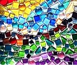 Mosaik Steine,Glas Mosaiksteine 250g / Pack-Glas-Mosaikfliese Unregelmäßige Form DIY. Hobbys für Kinder Glitter glänzend gemischt Mosaikstein handgefertig