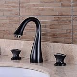 XDYNJYNL Kitchen Tap Split Dreiteiliger Anzug Becken Wasserhahn DREI Löcher Separate Badewanne Wasserhahn Schwarzer Wasserfall Badewanne Einfüllhähne Bad Badewannenarmatur Gefäß