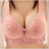WANGTIANXUE Nahtloser BH Damen Push Up BHS Ohne Bügel Dessous Vollschalen Sport BH Bralette Unterwäsche Frontverschluss Korsett B