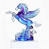 Vinbcorw Figur Pferd, Kristall Glas Statue Pferd mit Bedeutung des Erfolgs, Pegasus Lucky Statue Deko Moderne Skulptur für Schreibtisch Dekor, geeignet für Privatpersonen Gästezimmer Restaurant,C,L