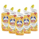 WC Ente Total Aktiv Gel Flüssiger WC Reiniger, mit Entenhals-Technologie, antibakteriell, Citrus Splash, 5er Pack (5 x 750 ml)