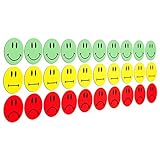 SMILEYBOARD Magnete - Bunte Smiley-Magnete - 30 Stück - 2 cm Durchmesser - 3 Farben: grün - gelb