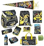 Familando Transformers Bumblebee Schulranzen-Set 16 TLG. mit Federmappe, Sporttasche, große Schultüte 85cm und Reg