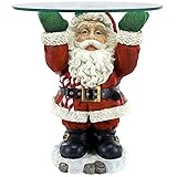 Zuoye Weihnachtsmann-Skulpturales Tablett, Weihnachtsmann-Tischdekorationen, Glasplatte, Feiertagstisch, Harzornament, Weihnachten, Zuhause, Wohnzimmer, Dek