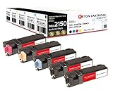 Original Reton Toner, kompatibel, 5er Farbset für Dell 2150, 2155, 2155cdn, 2155cn, 2150, 2150cdn, 2150cn Schwarz Cyan Magenta Gelb