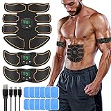 ABS Trainingsgerät EMS Muskelstimulation Elektrostimulation Professionelle USB Muskelstimulator Elektrische Bauchmuskeltrainer Massagegerät für Damen H