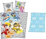 rainbowFUN.de PAW Patrol: Mighty Pups Bettwäsche-Set 135x200 80x80 und Glow Fleecedecke 130x160 Herding