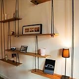 Koocasd bücherregale Massivholz-Wandregal mit Hanf-Seil-Regalen Wand-Hängen für Wohnzimmer als Bücherregal-Lagerregal-Wand-Dekorations-Entwurfs-Weinlese-Art wandregal (größe : 90 * 20 * 160cm)